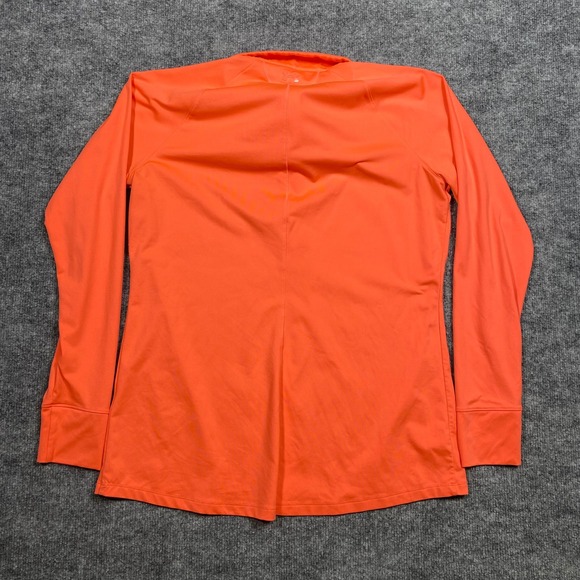 Under Armour Womens Large Neon Orange Quarter Zip Long Sleeve Loose Fit Pullover - Picture 5 of 7